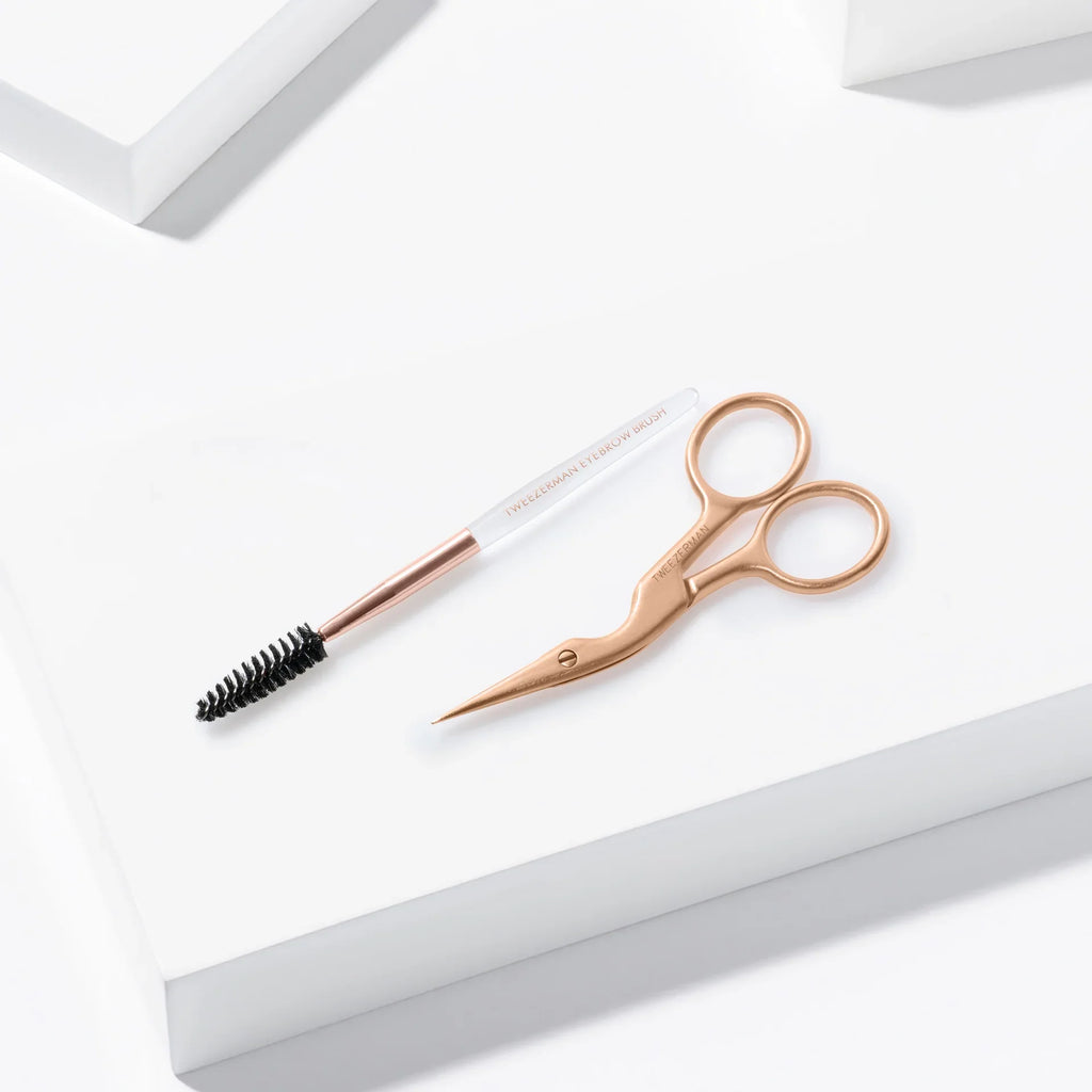 Opulent Shears Rosé Arcé Brow Scissors & Brush